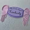 My Little Angel Wall Plaque in Violet – with Pink Angel Wings