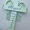Personalized Angel of the Lord Cross in Green – with Green Wings