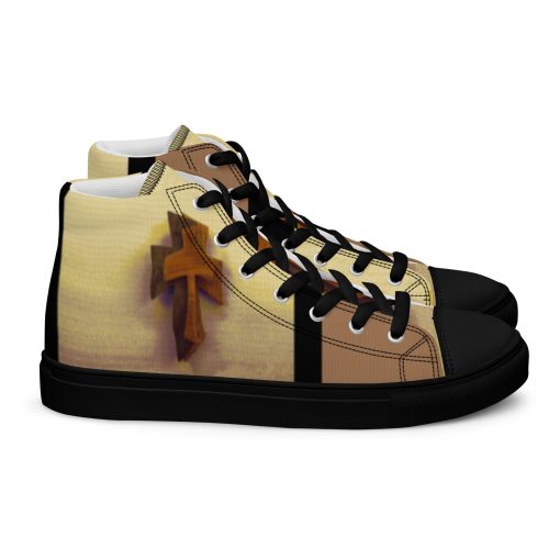 Multi Brown Crosses on Beige & black & Tan Love Life Shoes with IwwJesus Logo always be Pro-Life