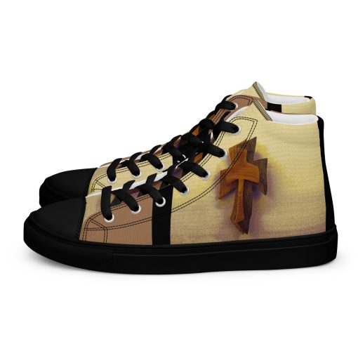Multi Brown Crosses on Beige & black & Tan Love Life Shoes with IwwJesus Logo always be Pro-Life