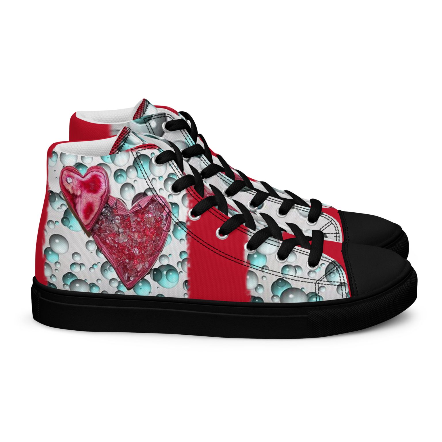Two Red Hearts with Bubbles art Love Life Shoes always be Pro-Life I Love Life Shoes