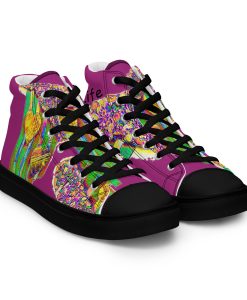 Two Hearts with multi-colored art on Wine colored Love Life Shoes always be Pro-Life