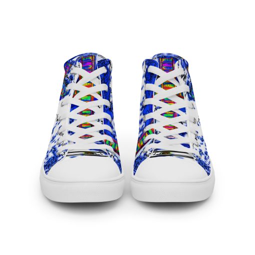 Multi-colored Cross on Cool Blue Love Life Shoes with IwwJesus Logo